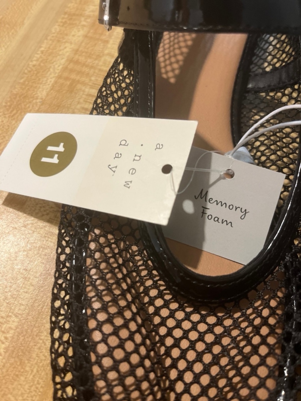 A New Day Issa Mesh Mary Jane Ballet Flats Black NWT size 11 - Picture 6 of 7